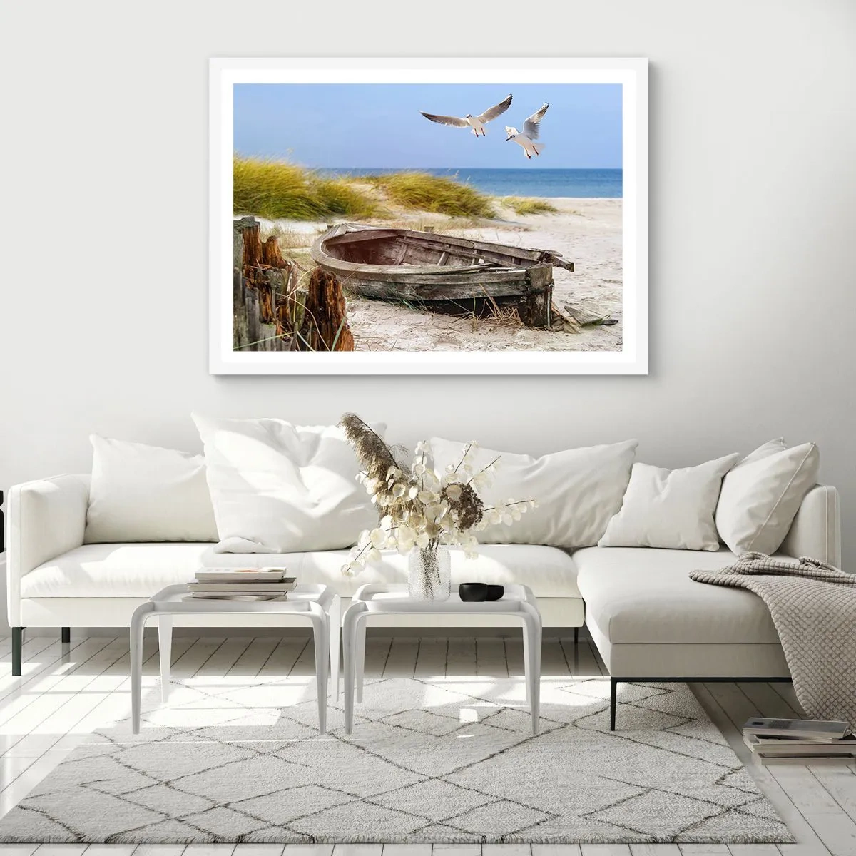 Pôster em moldura branca - Banhado pelo vento - 40x30 cm