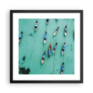 Pôster com moldura preta - Na alegre expectativa - 40x40 cm