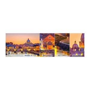 Amostra de papel de parede autocolante Deluxe Sticker - Crepúsculo sobre a Cidade Eterna - Cidade, Roma, Arquitetura - 100x30 cm