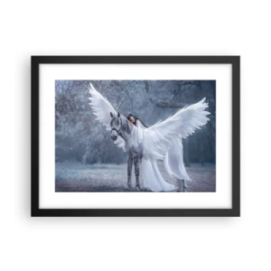 Pôster com moldura preta - Momento inspirado - 40x30 cm