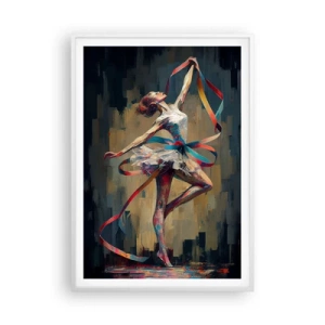 Pôster em moldura branca - Dança da fita - 70x100 cm