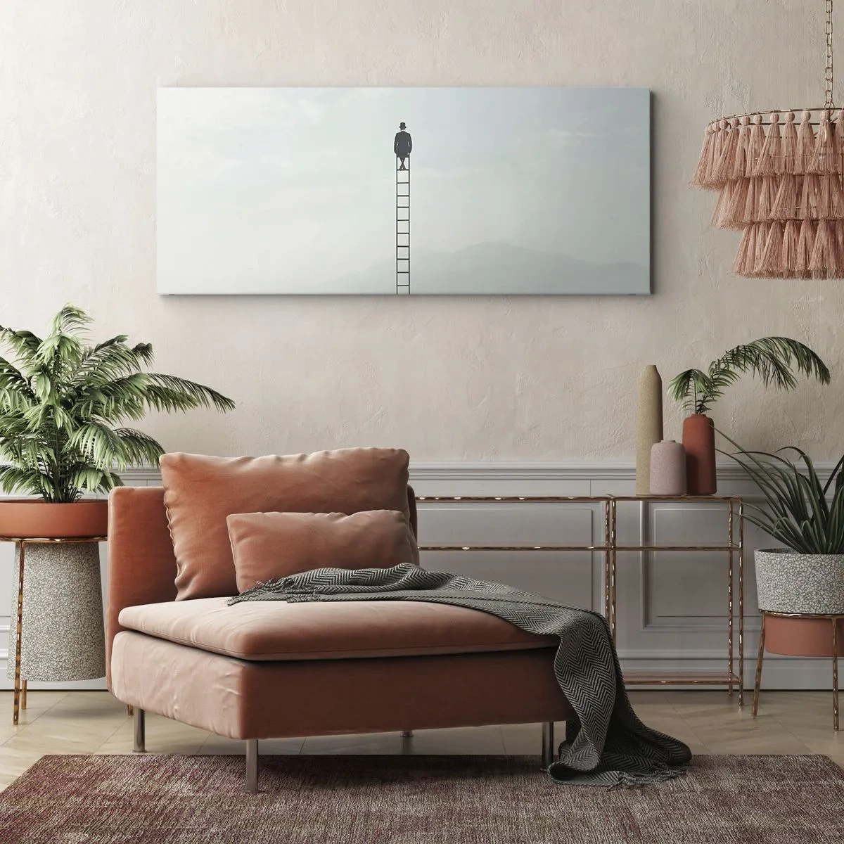 Quadro em tela - Vá além - 160x50 cm