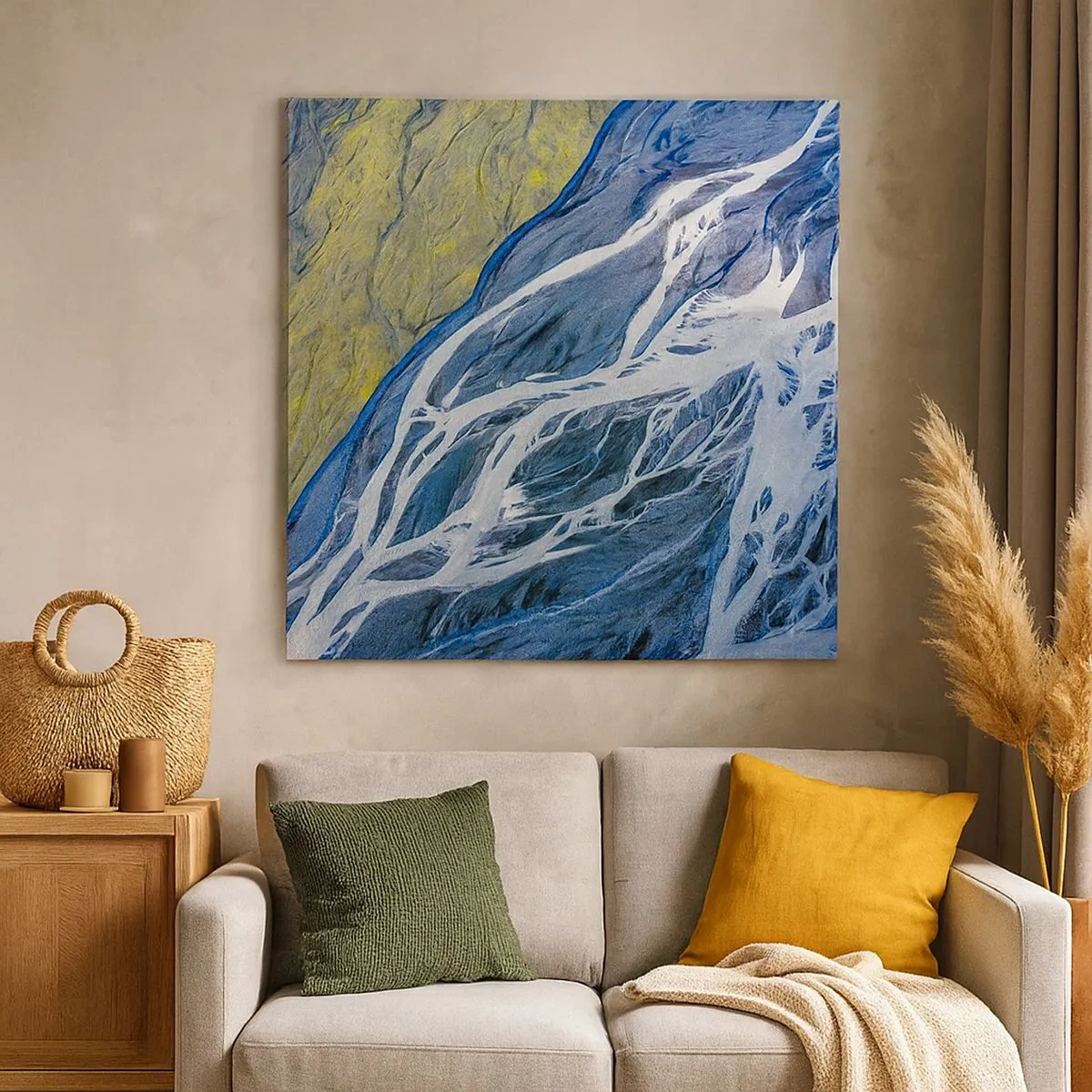 Quadro em tela - Pinturas rupestres da natureza - 30x30 cm