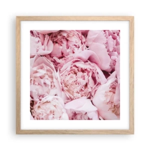 Pôster com moldura de carvalho claro - Aconchego e perfume - 40x40 cm