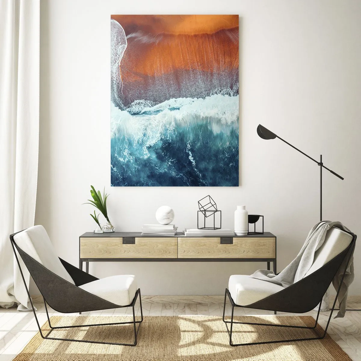 Quadro em vidro - Toque do oceano - 50x70 cm