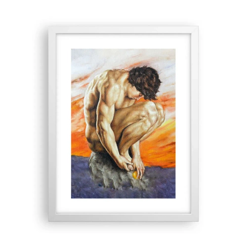 Pôster em moldura branca - Imerso em si mesmo - 30x40 cm