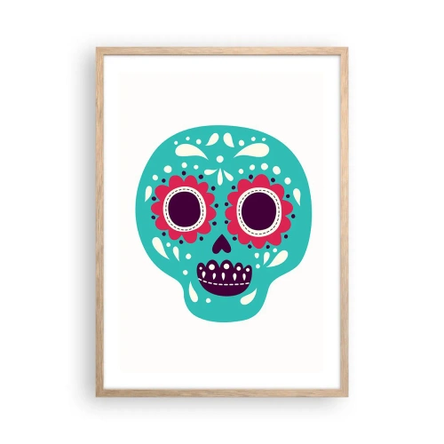 Pôster com moldura de carvalho claro - Vida – diversão até a morte - 50x70 cm