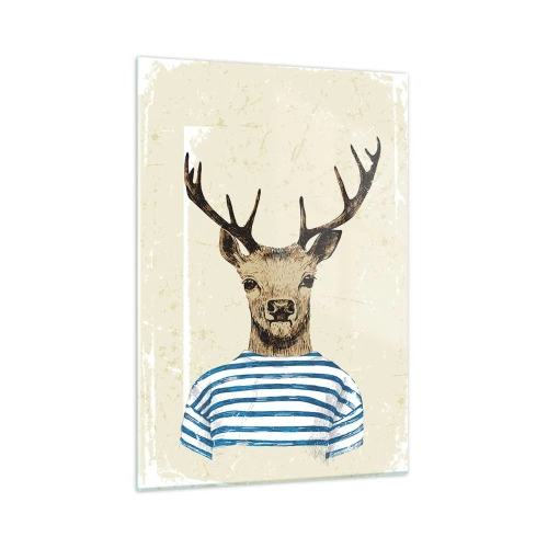 Quadro em vidro - Porque eu gosto de camisas listradas! - 50x70 cm