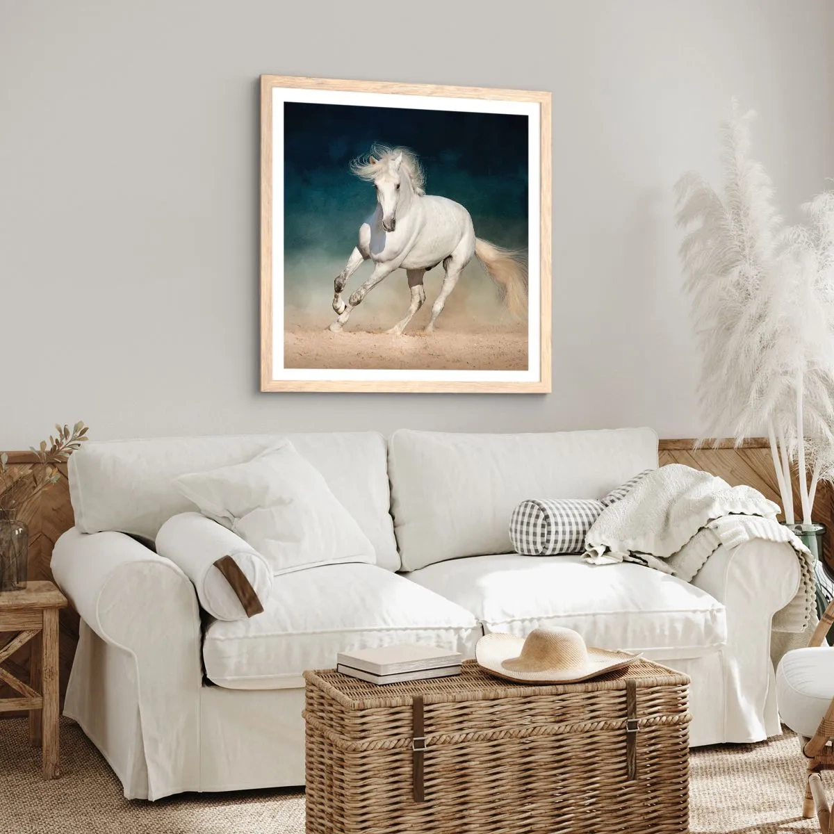 Pôster com moldura de carvalho claro - Liberdade em seu estado puro - 30x30 cm