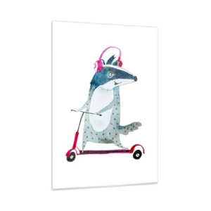 Quadro em vidro - A alegria do texugo - 50x70 cm