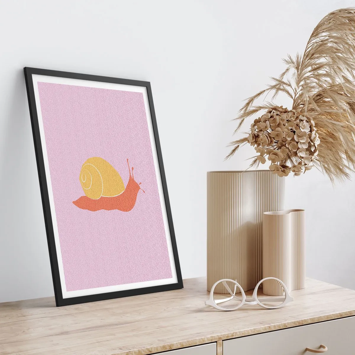 Pôster com moldura preta - Não há pressa - 70x100 cm