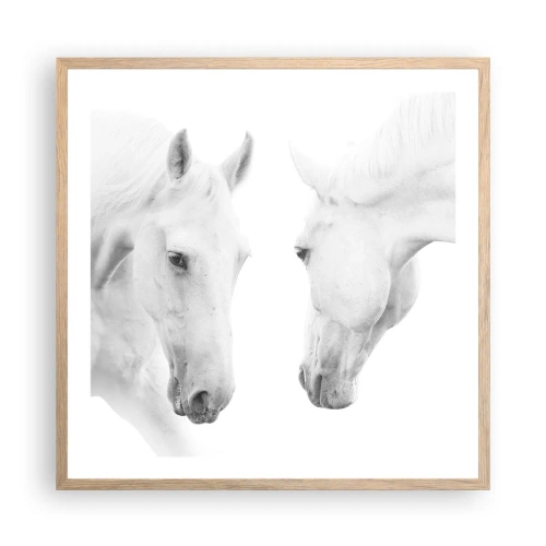 Pôster com moldura de carvalho claro - Será amizade...? - 60x60 cm