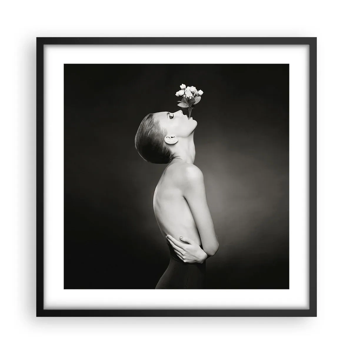 Pôster com moldura preta - Elegância excêntrica - 50x50 cm