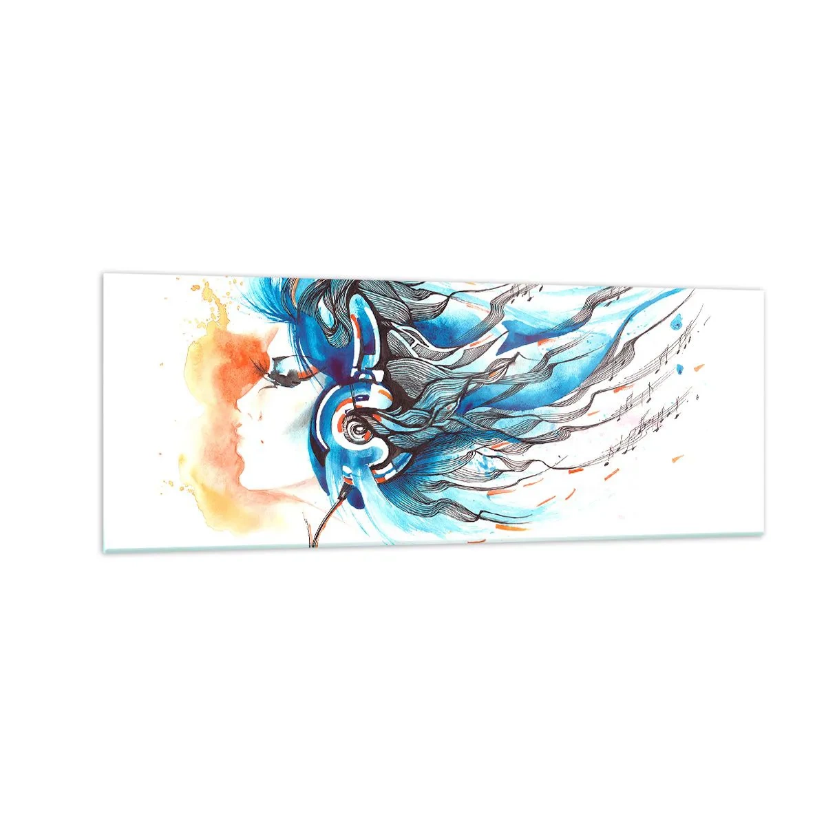 Quadro em vidro - Deixe a música tocar - 140x50 cm