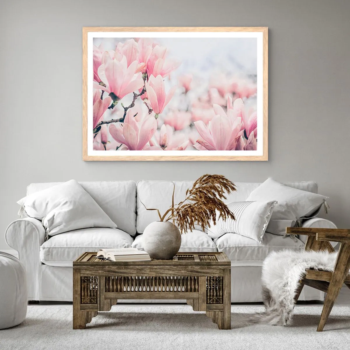 Pôster com moldura de carvalho claro - O ideal da subtileza - 40x30 cm