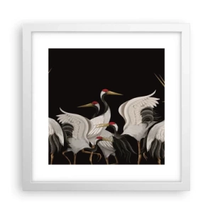 Pôster em moldura branca - Assuntos de aves - 30x30 cm
