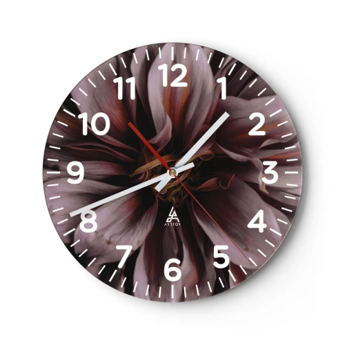 Relógio de parede - Relógio em vidro - Coração de flor - 30x30 cm