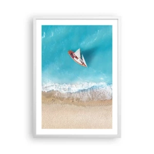 Pôster em moldura branca - No limite do azul e do ouro - 50x70 cm