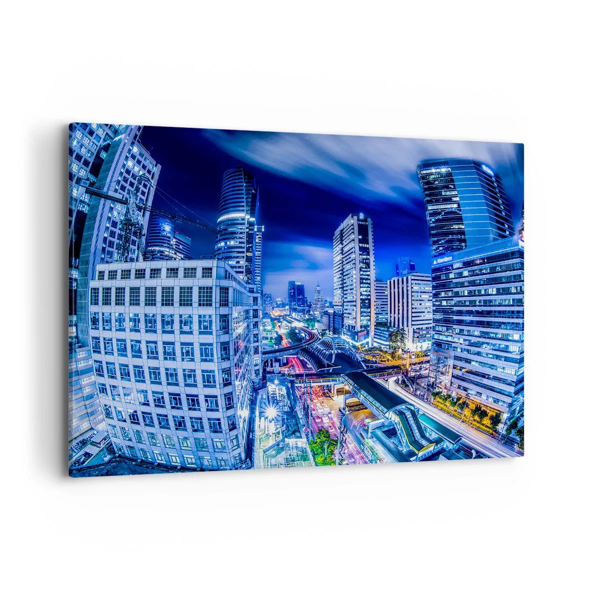 Quadro em tela - Ritmos da cidade noturna - 100x70 cm