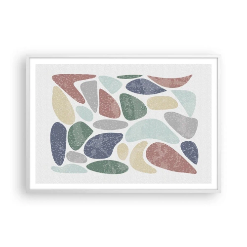 Pôster em moldura branca - Um mosaico de cores em pó - 100x70 cm