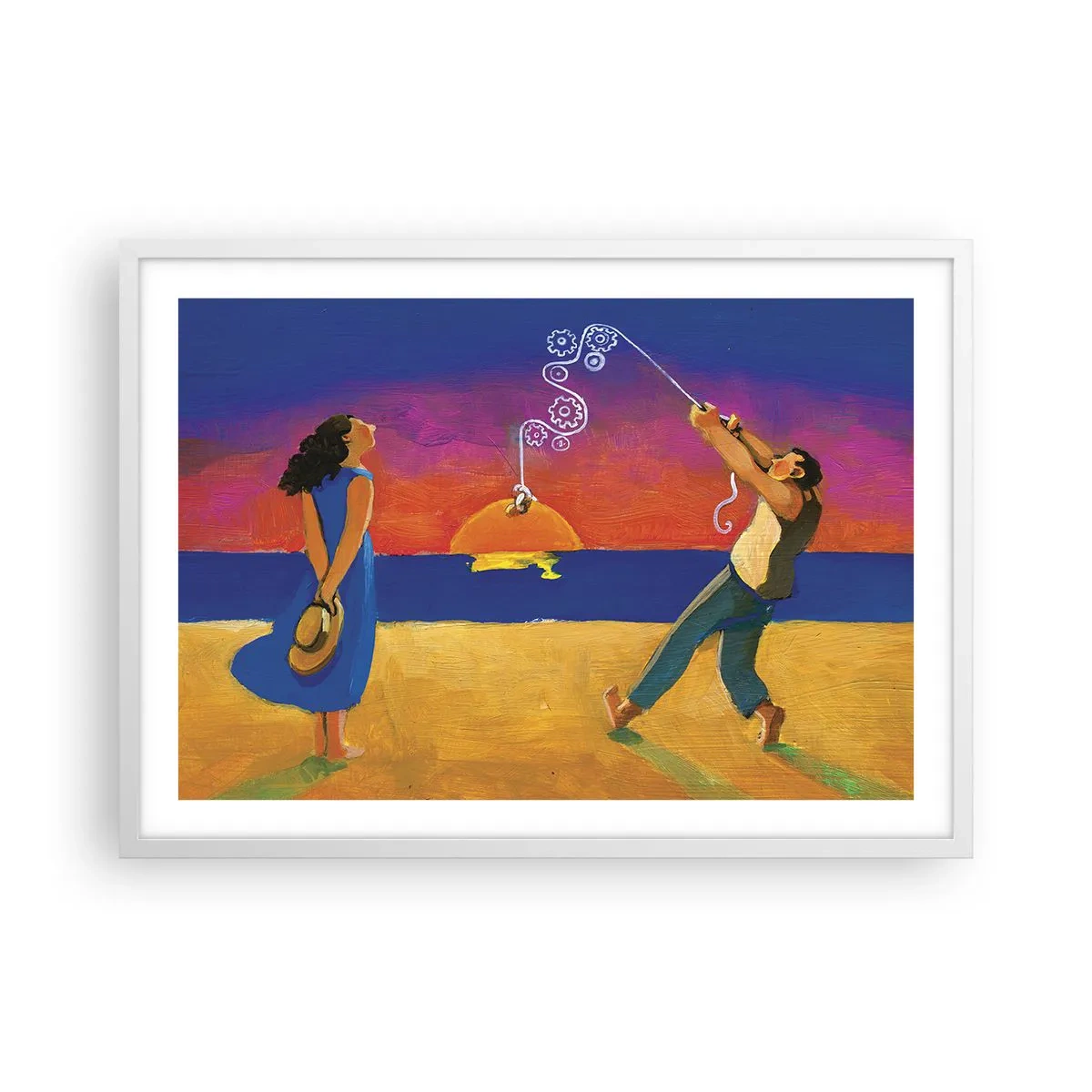 Pôster em moldura branca - Mais do que uma estrela do céu - 70x50 cm