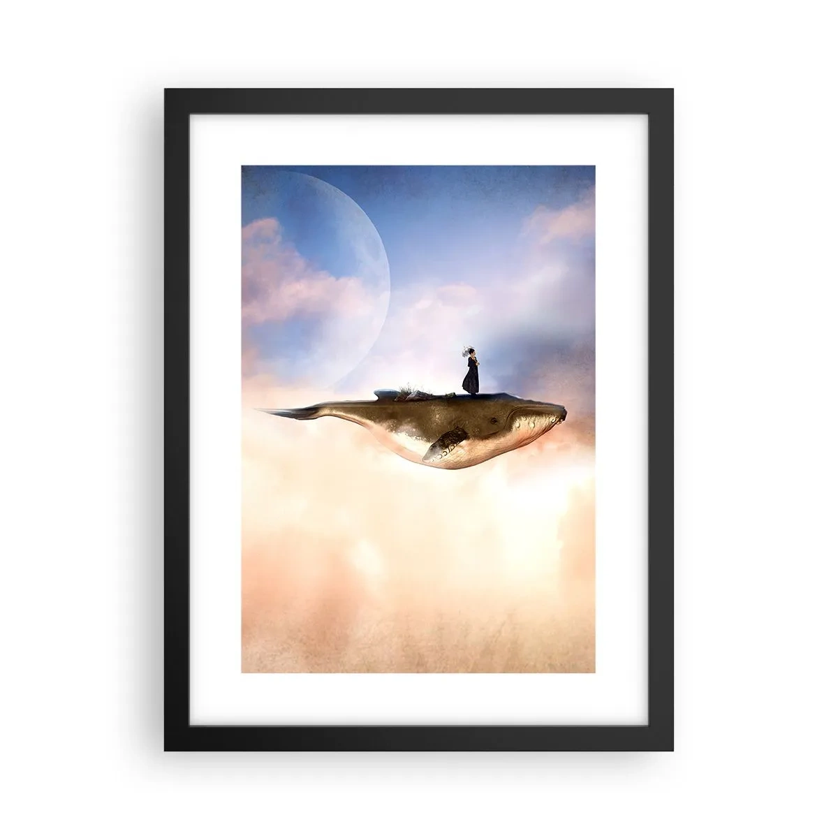 Pôster com moldura preta - Uma viagem surreal - 30x40 cm