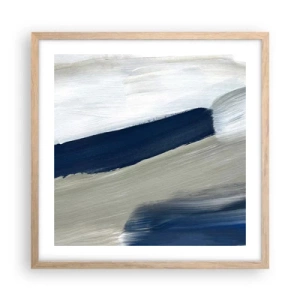 Pôster com moldura de carvalho claro - Encontro com a brancura - 50x50 cm