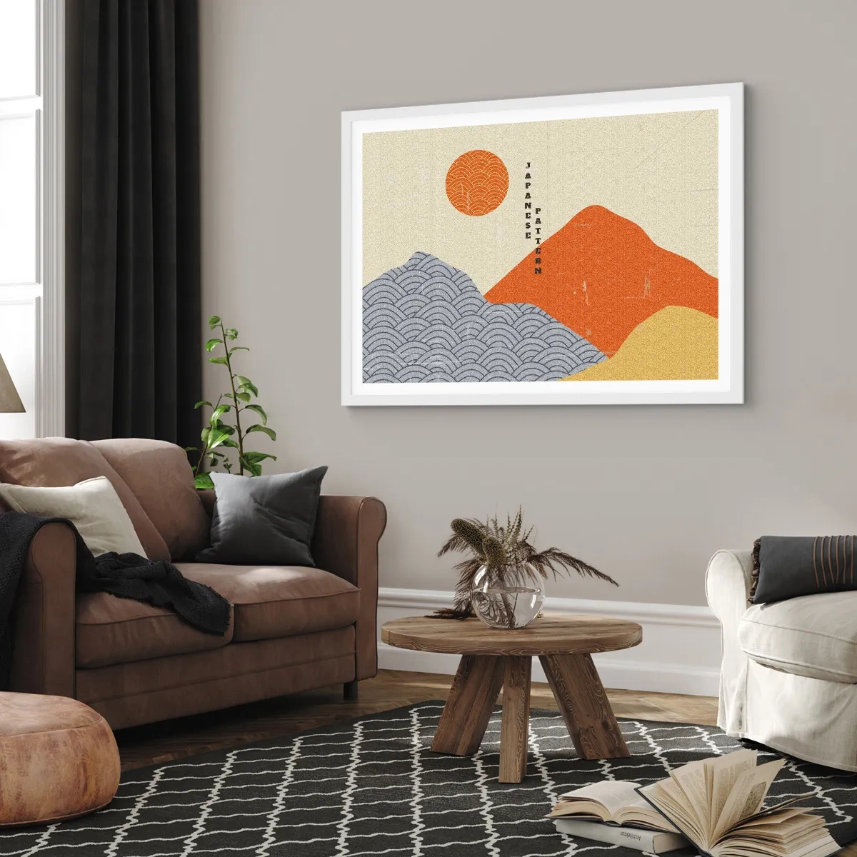 Pôster em moldura branca - No espírito japonês - 91x61 cm