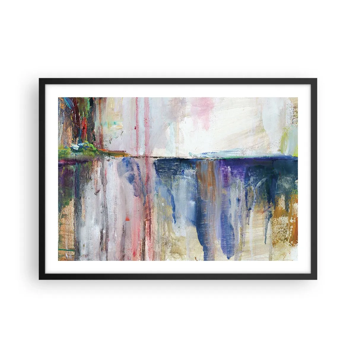 Pôster com moldura preta - Impressões coloridas e associações - 70x50 cm