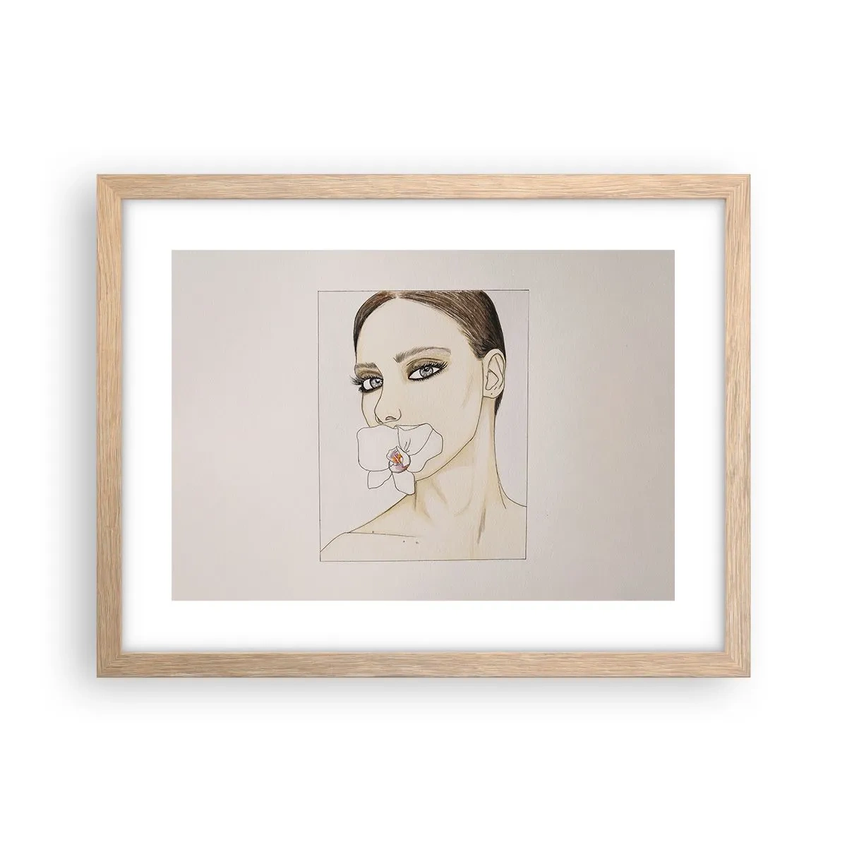 Pôster com moldura de carvalho claro - Símbolo de elegância e beleza - 40x30 cm
