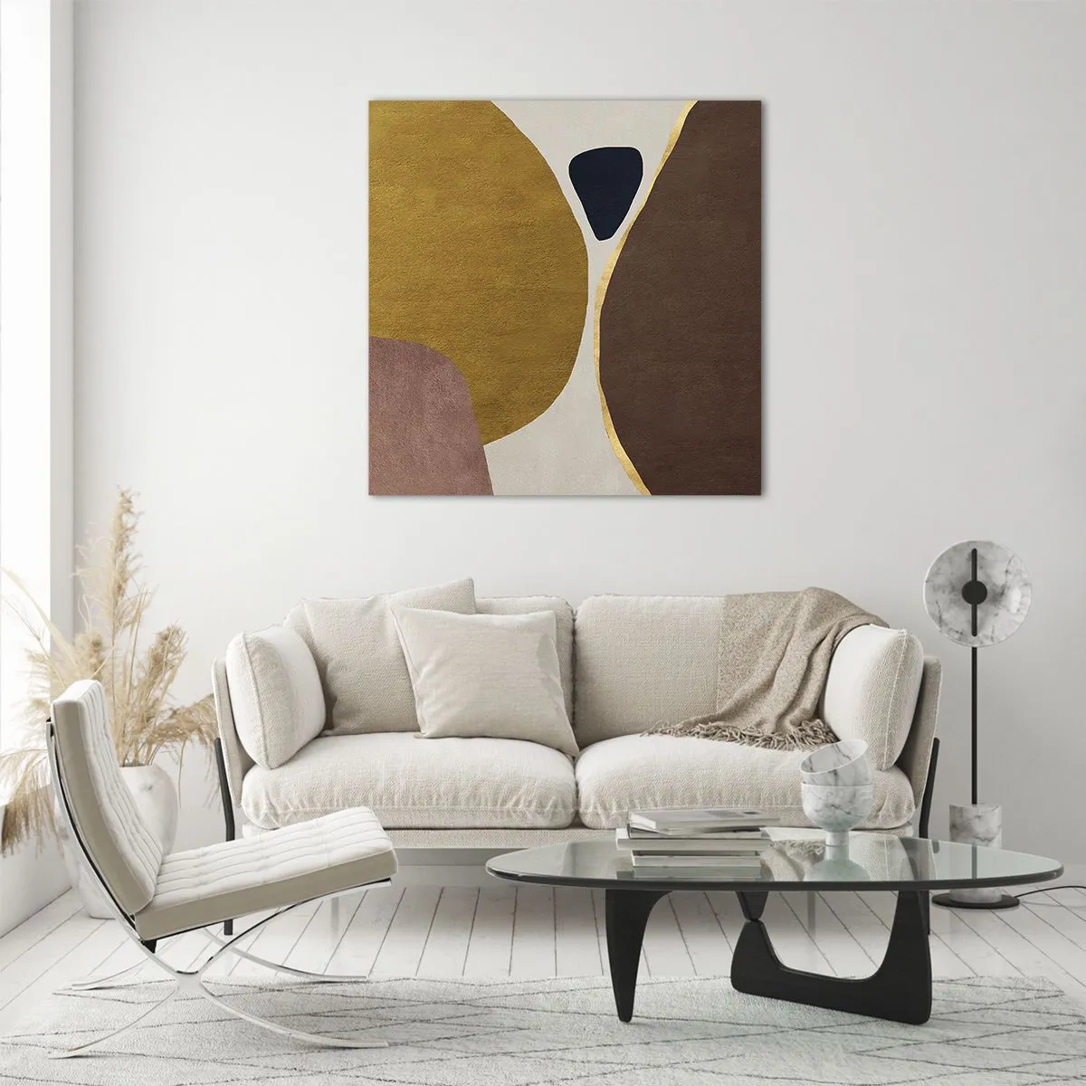 Quadro em vidro - Abstração – um lugar no espaço - 70x70 cm