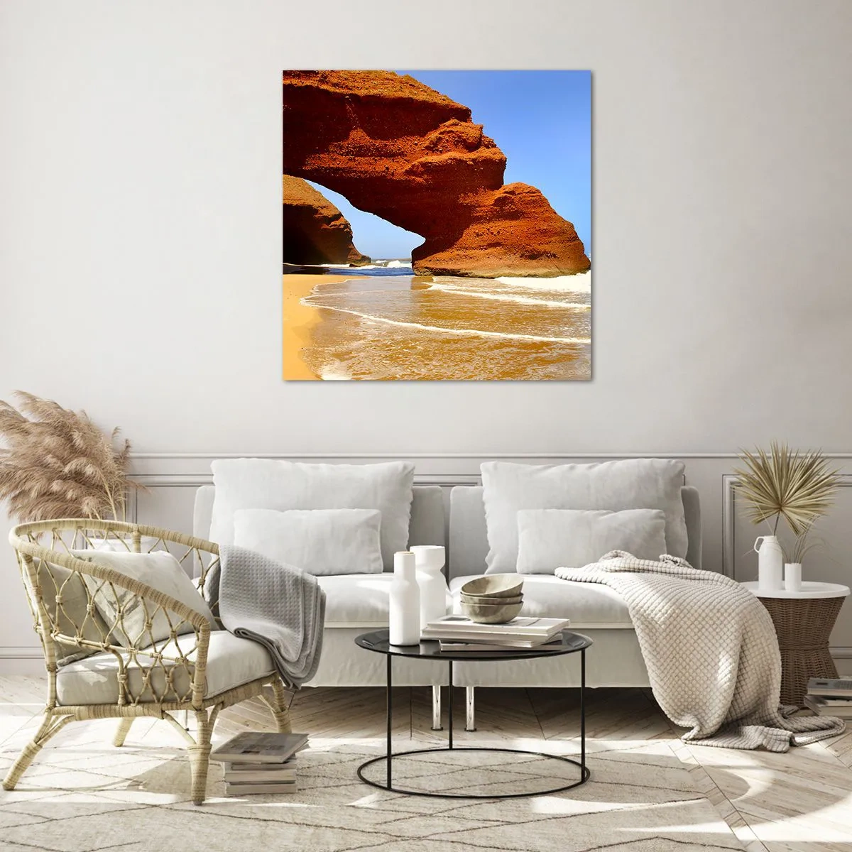 Quadro em vidro - Água e vento por milhares de anos - 60x60 cm