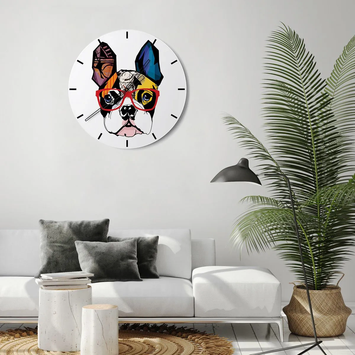 Relógio de parede - Relógio em vidro - Intelectual - 30x30 cm