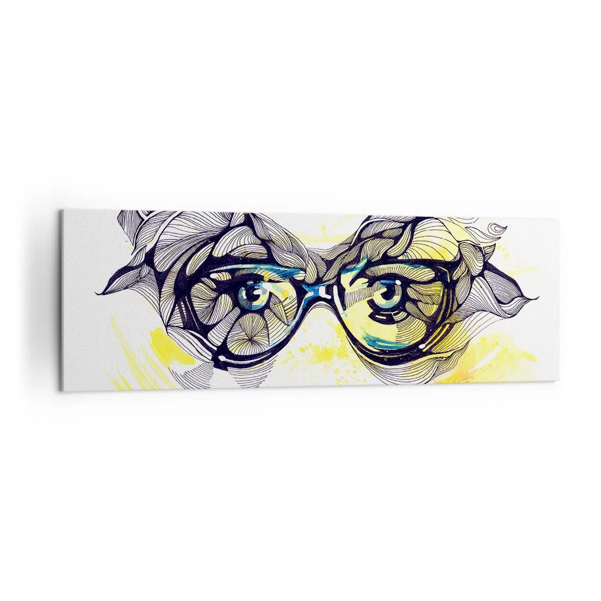 Quadro em tela - Através de óculos azuis - 160x50 cm