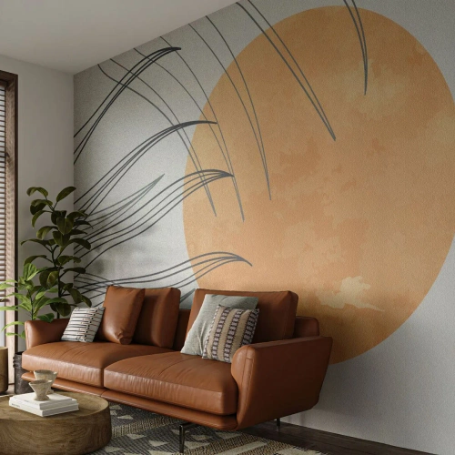 Papel de Parede Autocolante Deluxe Sticker - Sempre em direção ao sol - Sol, Minimalismo, Pedaço - 500x350 cm