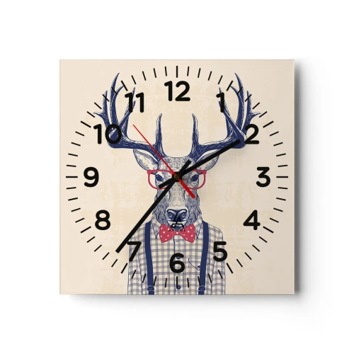 Relógio de parede - Relógio em vidro - Extravagância engraçada - 30x30 cm