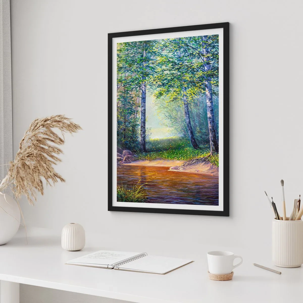 Pôster com moldura preta - Cenário idílico - 40x50 cm