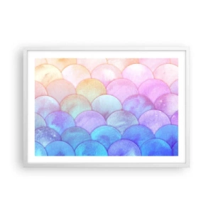 Pôster em moldura branca - Escala de pérola - 70x50 cm