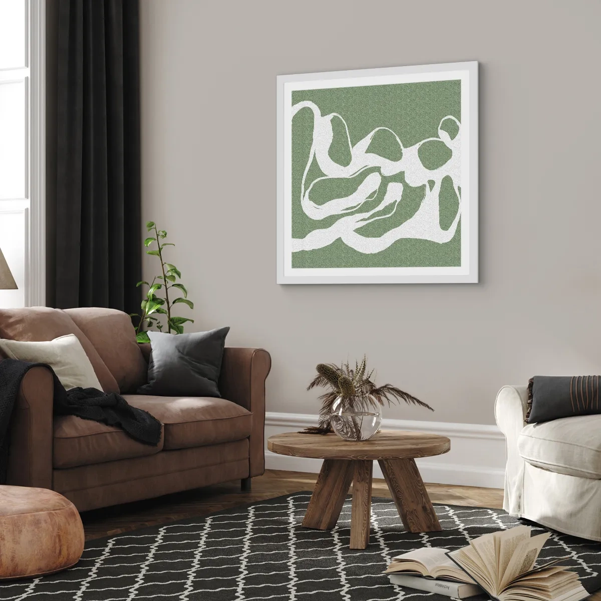 Pôster em moldura branca - A chamada do espaço - 40x40 cm