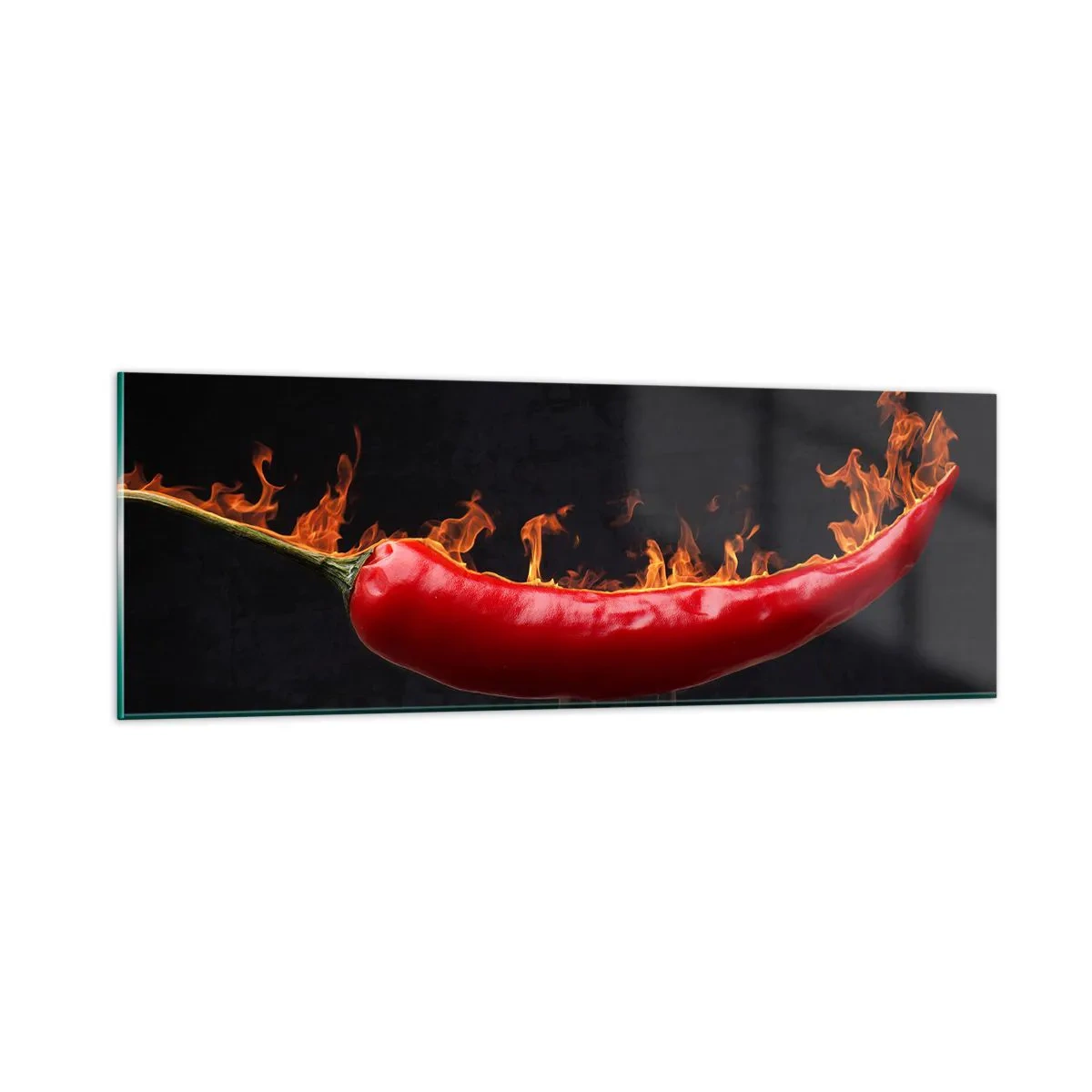 Quadro em vidro - Aperitivo de fogo - 90x30 cm