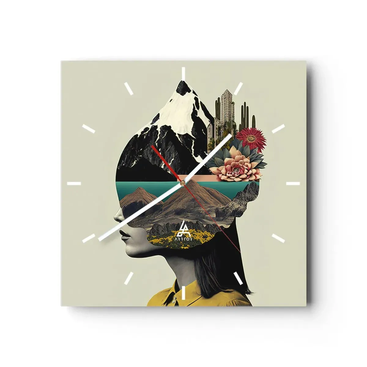 Relógio de parede - Relógio em vidro - Mulher – sempre um mistério - 30x30 cm