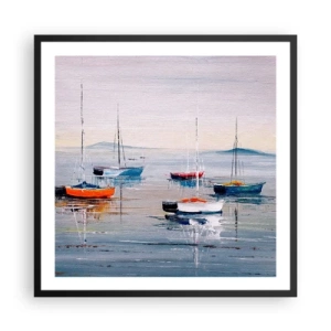 Pôster com moldura preta - Um merecido descanso - 60x60 cm