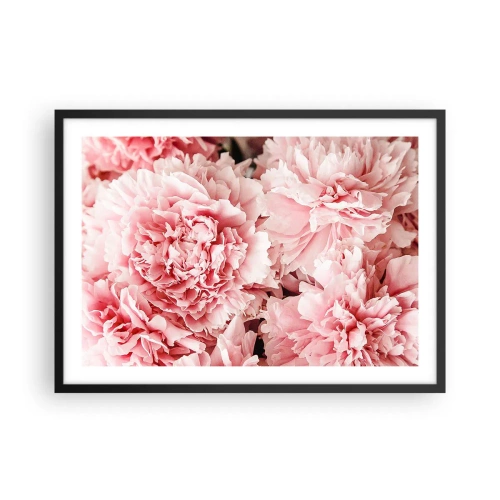 Pôster com moldura preta - Sonho rosa - 70x50 cm