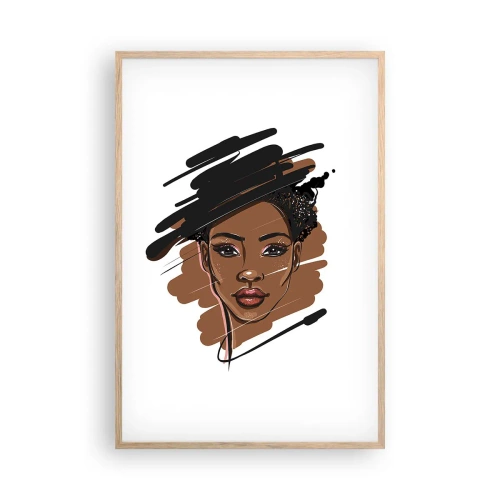 Pôster com moldura de carvalho claro - Doce como chocolate - 61x91 cm