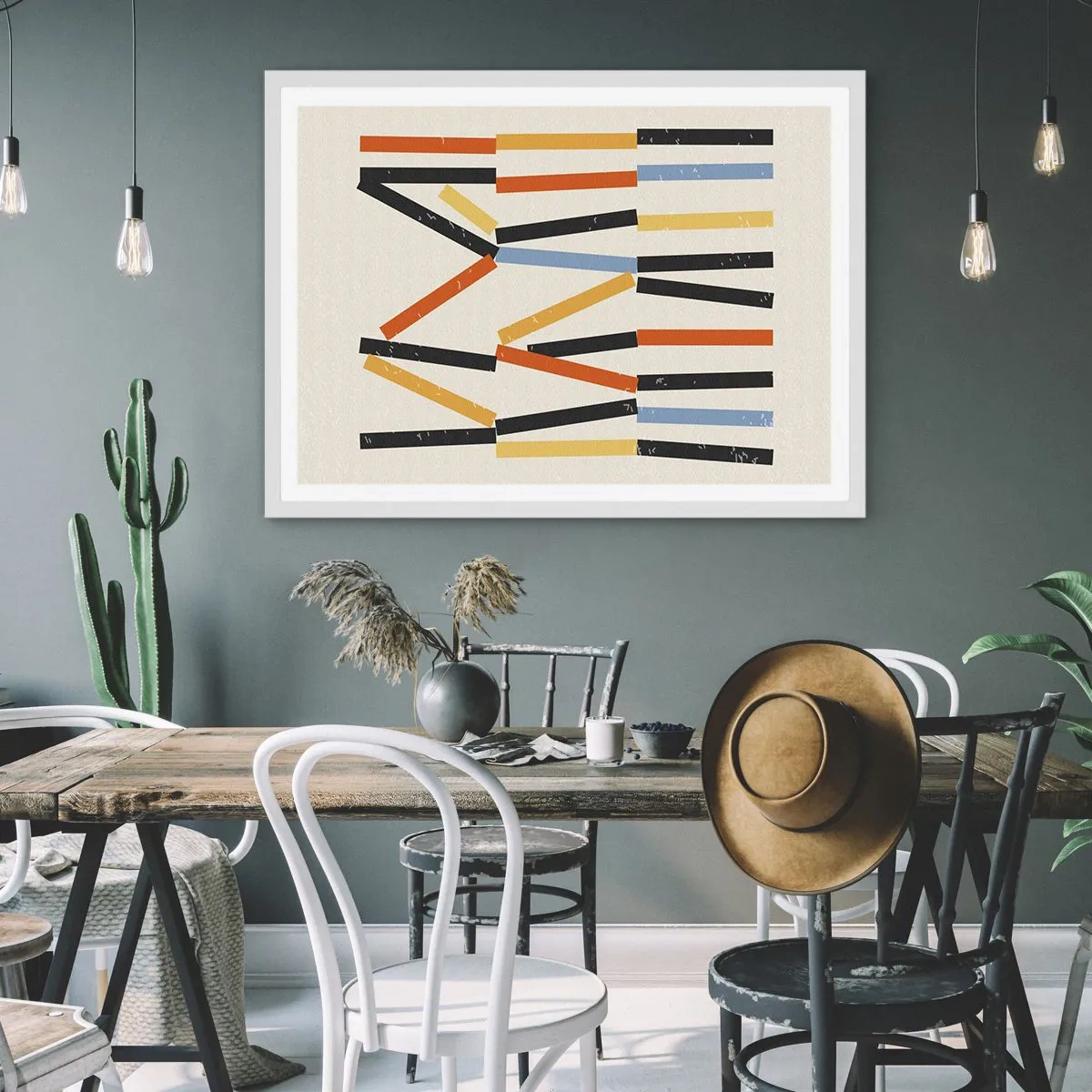 Pôster em moldura branca - Composição ao nível - 100x70 cm