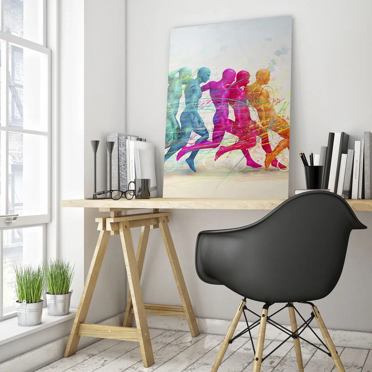 Quadro em vidro - Harmonia de movimento - 80x120 cm