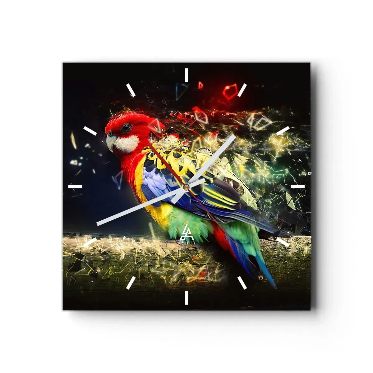 Relógio de parede - Relógio em vidro - O mensageiro do Brilho - 40x40 cm