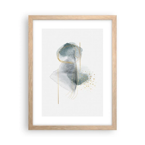 Pôster com moldura de carvalho claro - Sobre a relação entre o cinza e o dourado - 30x40 cm