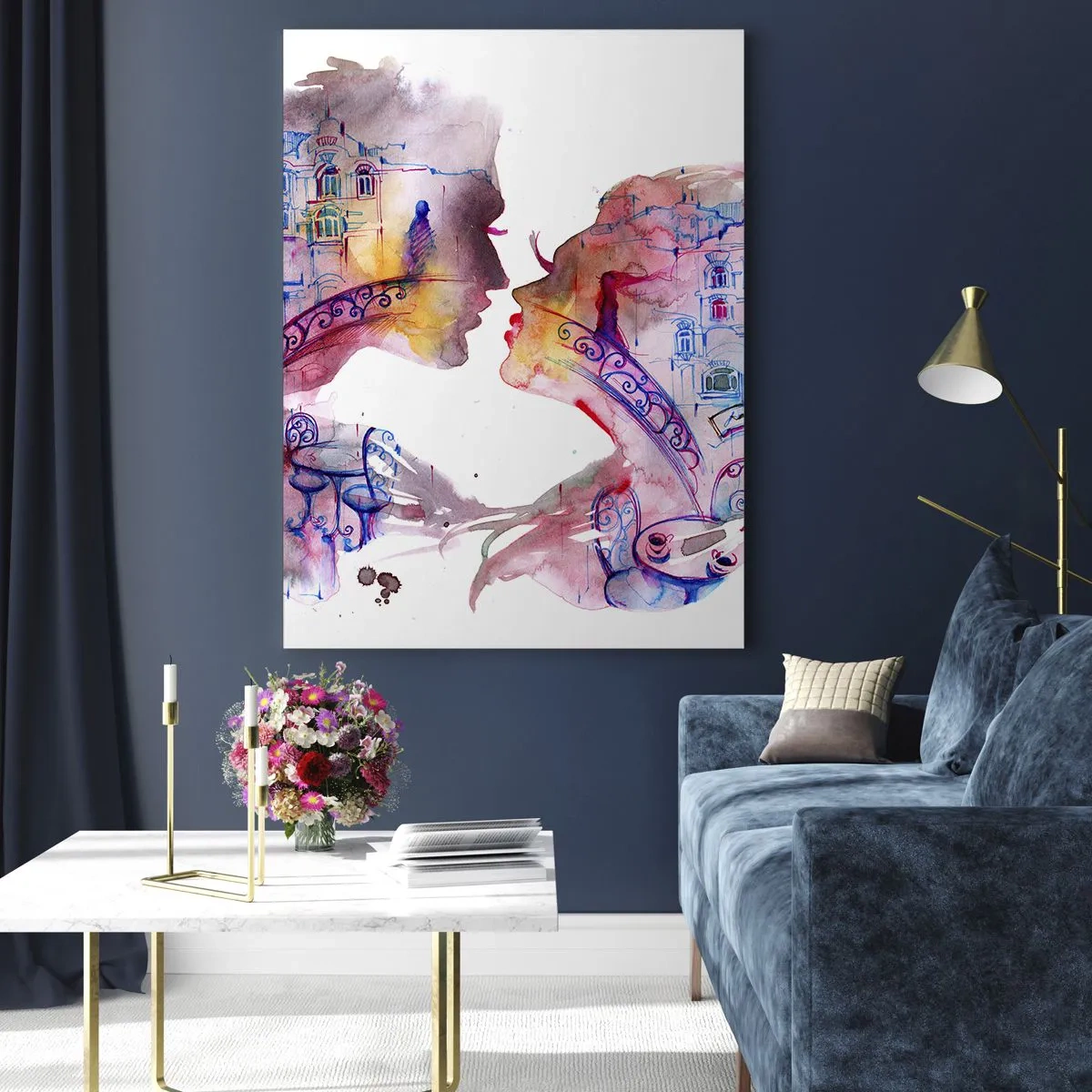 Quadro em vidro - A ponte secreta dos suspiros - 50x70 cm