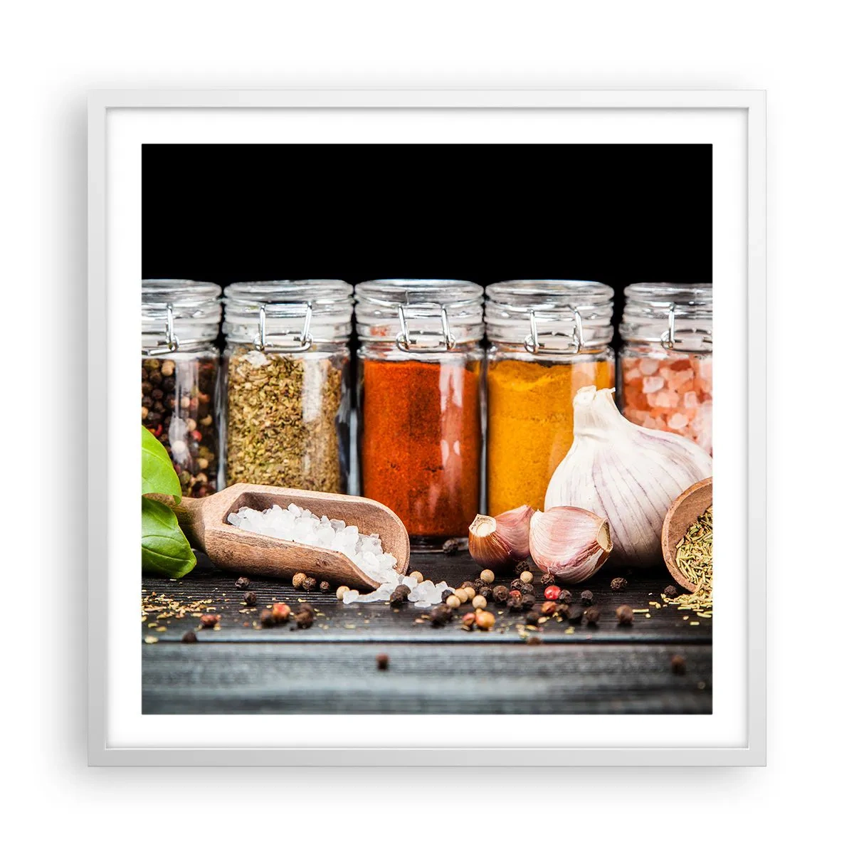 Pôster em moldura branca - Para que a vida tenha um sabor - 60x60 cm